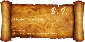 Baier Ibolya névjegykártya